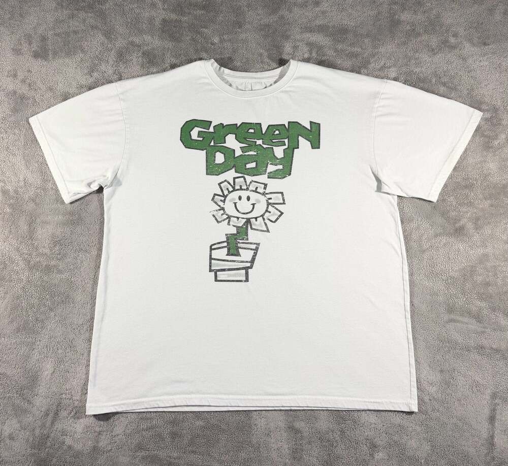 Green Day Flower Pot Graphic T-Shirt Size LG/XL
